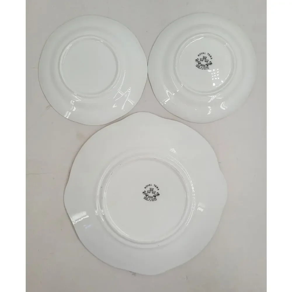 Royal Tara Shamrock Dessert Plates with Serving Platter Irish China‎ cottagecore